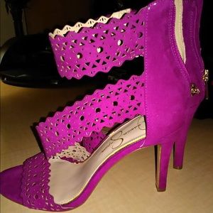 Jessica Simpson Raspberry Sandal Stilettos Sz 8.5